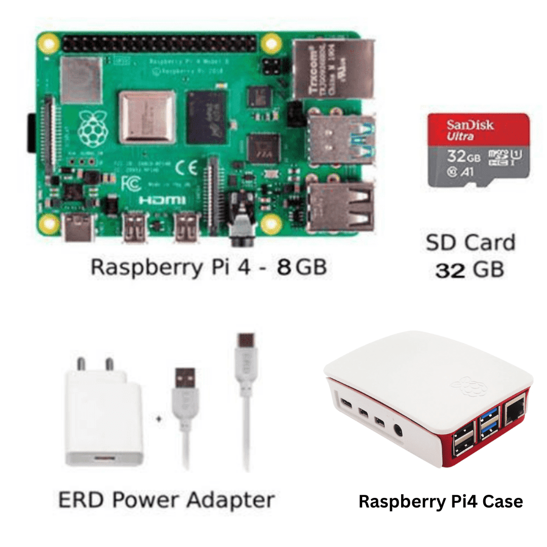 Raspberry Pi 4 Model B 8GB RAM W/ 32GB SanDisk Micro SD Card & store Extra Heat Sinks