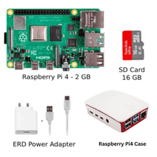Raspberry Pi4 Model B 2GB Ultimate Kit with Pi4 2GB, Case, Power Adapter, Heatsink, Fan, 32GB SD Card, Sensors, Manual, HDMI and Ethernet Cable