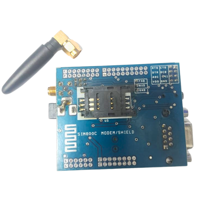 SIM 800C GSM Modem with SMA Antenna - SIM800C GSM Module with SMA antenna for SMS & voice. -Robocraze