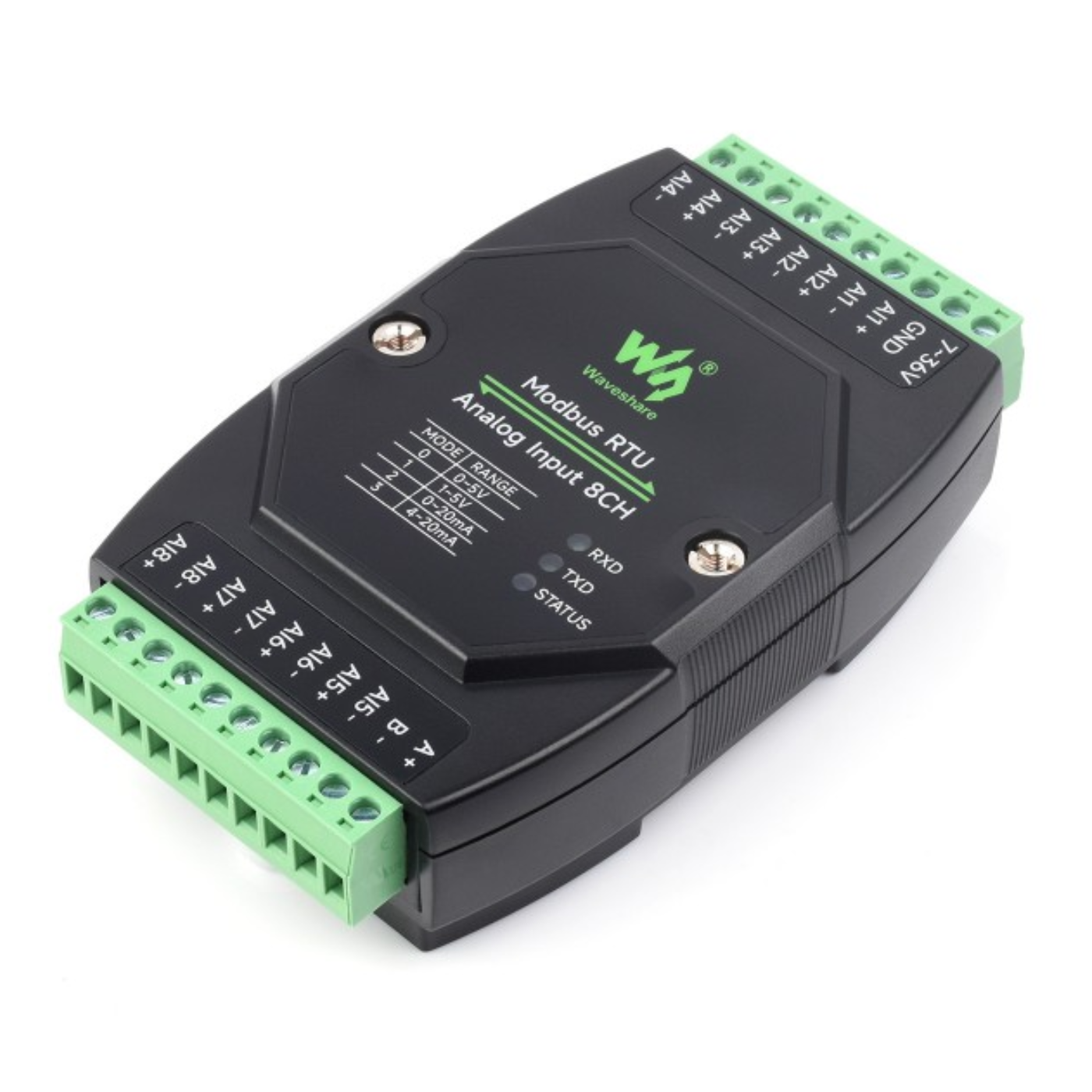 Waveshare Industrial 8-Ch Analog Acquisition Module with 12-Bit High-Precision Voltage & Current