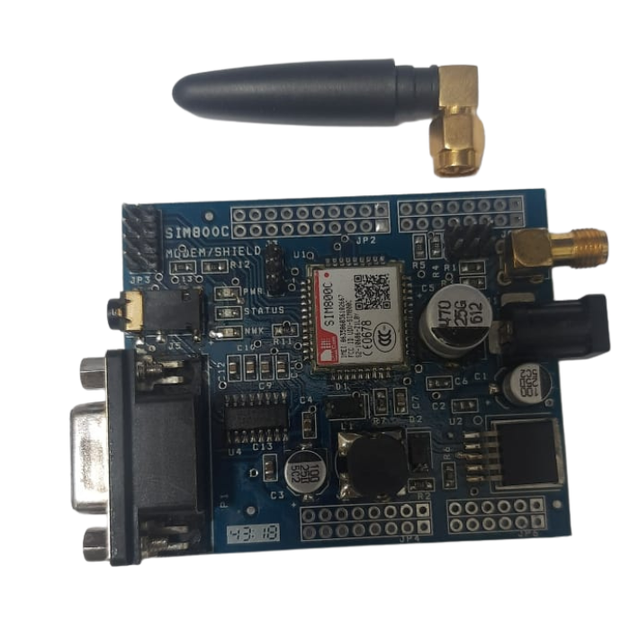 SIM 800C GSM Modem with SMA Antenna - SIM800C GSM Module with SMA antenna for SMS & voice. -Robocraze