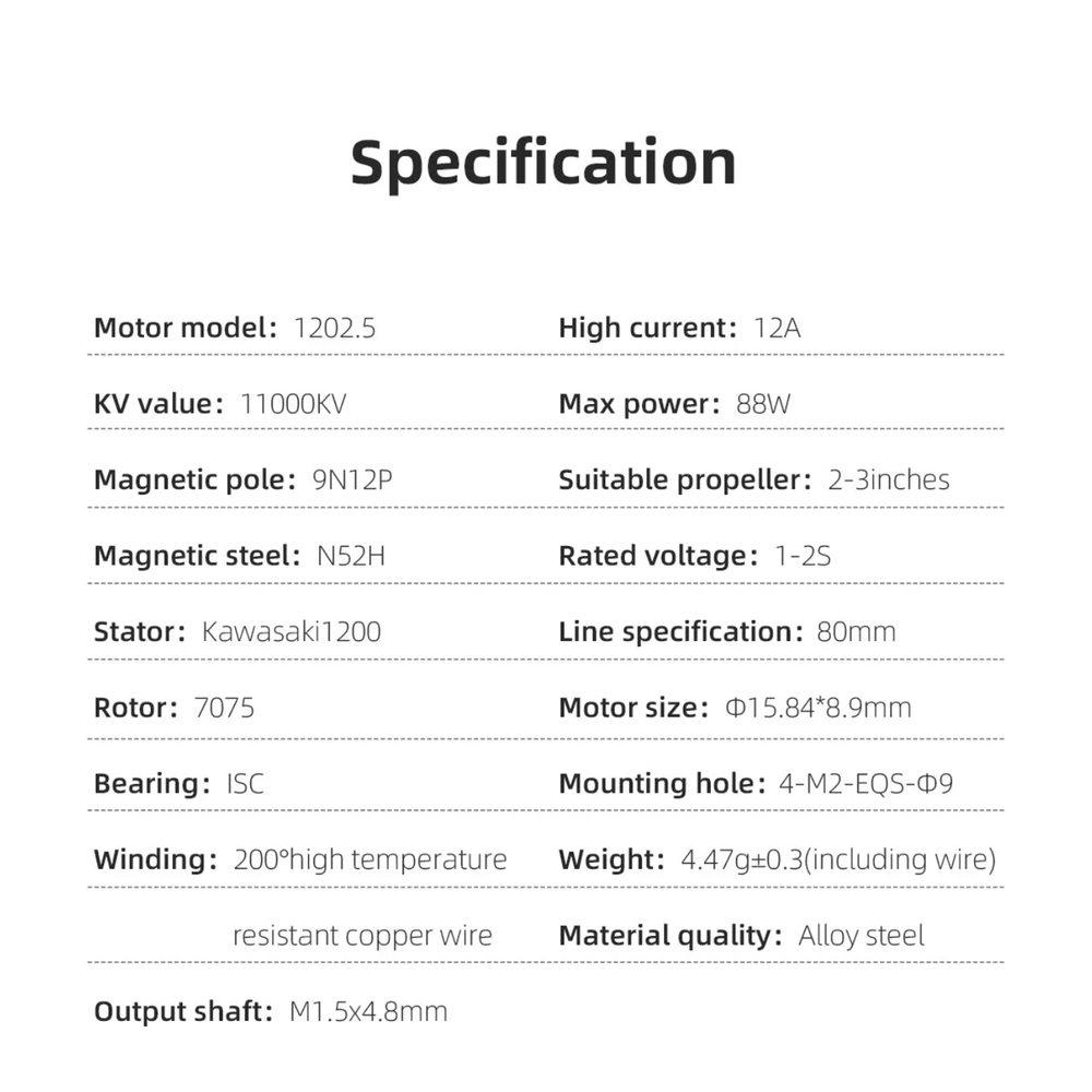 HGLRC SPECTER 1202.5 11000KV Brushless Motor