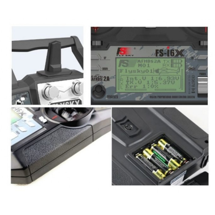 Fly Sky FS-i6X 6CH AFHDS 2A RC Transmitter + FS-iA10B – FPV drone remote for quadcopters. -Robocraze