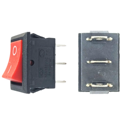 6 A 250V 3 pin SPDT ON-OFF Rocker Switch (JL MRS 102 BK)-Robocraze