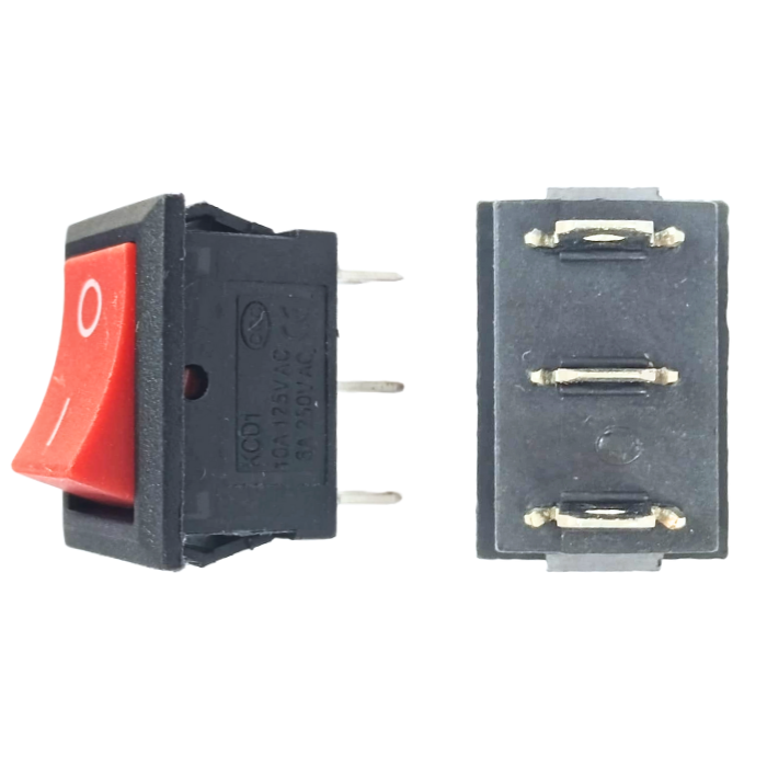 6A 250V 3 Pin SPDT ON-OFF Rocker Switch – Durable SPDT rocker switch for AC circuits - Mini Switch - Robocraze