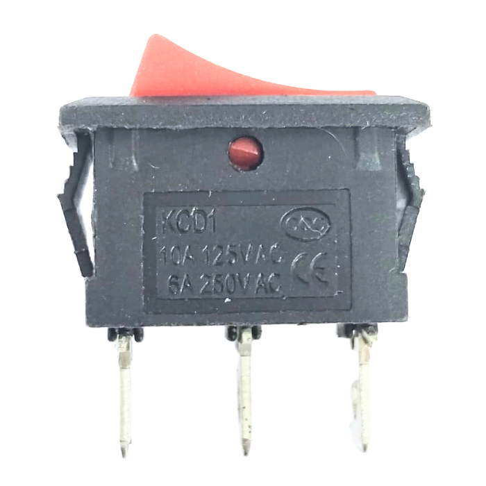 6 A 250V 3 pin SPDT ON-OFF Rocker Switch (JL MRS 102 BK)-Robocraze