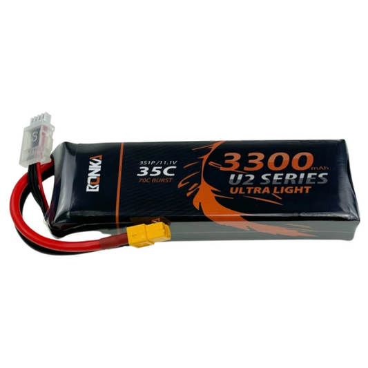 11.1v 3300mAh 35C 3S1P Bonka LiPo Battery – For FPV aircraft, RC drones & quadcopters - DIY Drone Parts - Robocraze