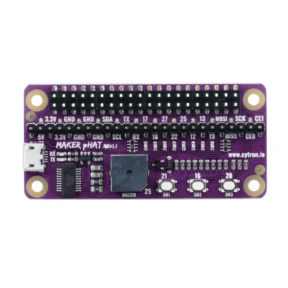 Maker pHAT for Raspberry Pi – Headless Setup, GPIO Debugging & Built-In I/O -Robocraze