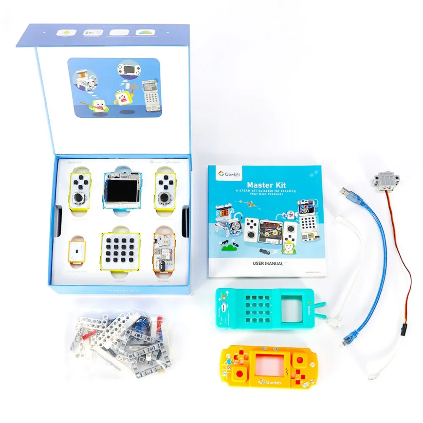 Elecrow Crowbits Master Kit – 3 builds for STEM programming & electronics learning. -STEM Kit -Robocraze