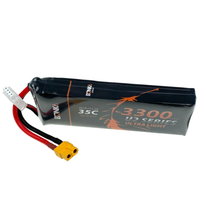 11.1v 3300mAh 35C 3S1P Bonka LiPo Battery – For FPV aircraft, RC drones & quadcopters - DIY Drone Parts - Robocraze