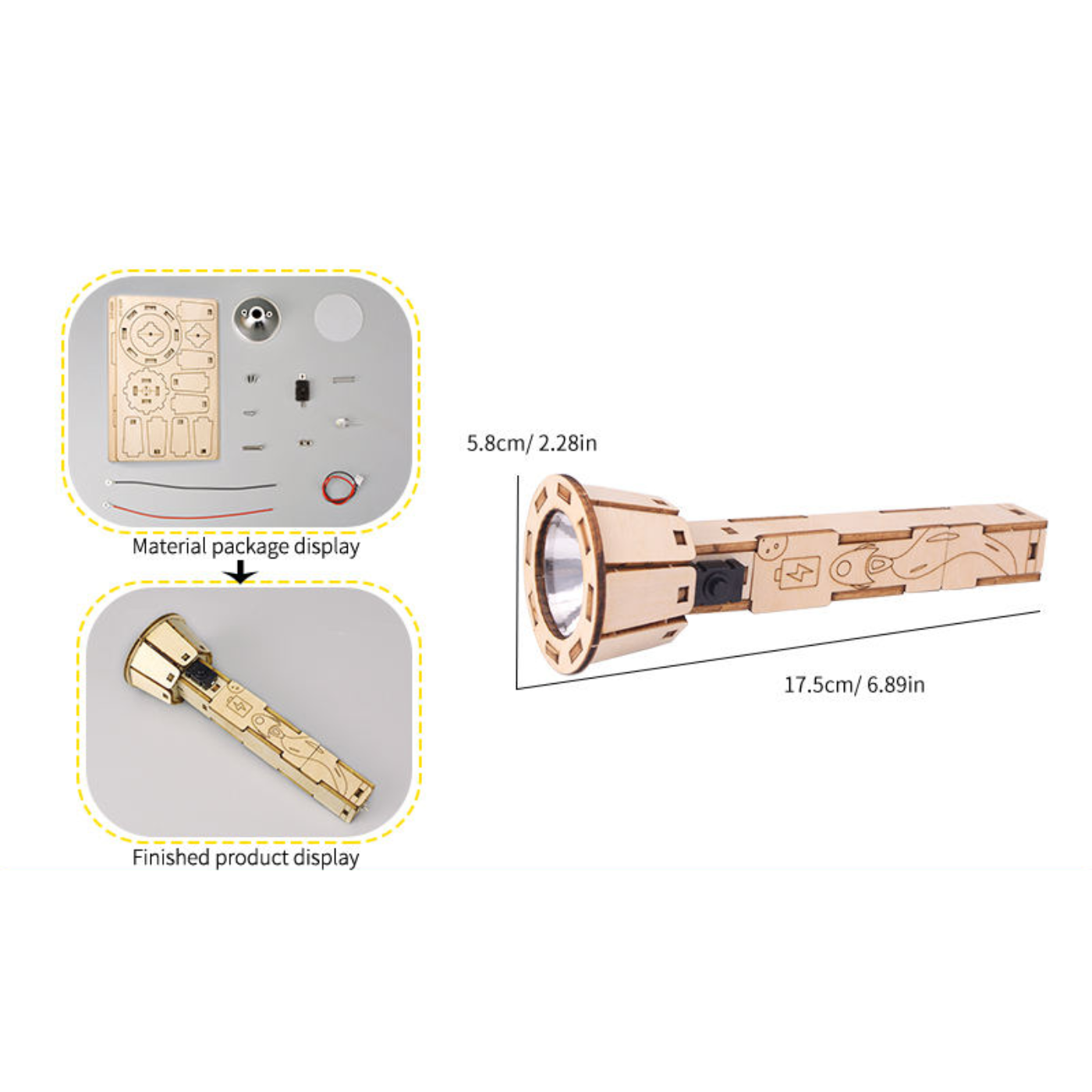 diy rechargeable led flashlight Pludo STEM Kit DIY Flashlight