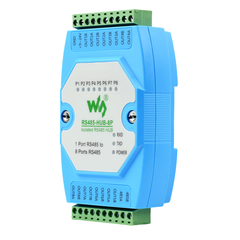 Waveshare Industrial 8-Channel Isolated RS485 Hub with Rail-Mount Support