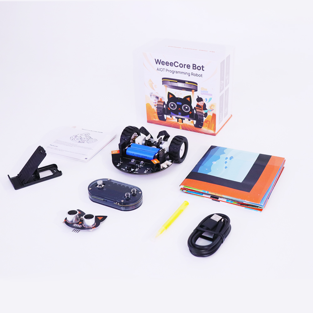 WeeeCore Bot AIOT Voice Programming Robot – Innovative DIY Kits, STEM Kits, and Robot Kits for AIOT learning - Robocraze
