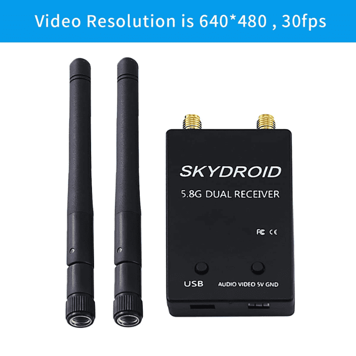 SKYDROID FPV Receiver 5.8G OTG 150CH – Dual-antenna video downlink for drones. -DIY Drone Parts -Robocraze