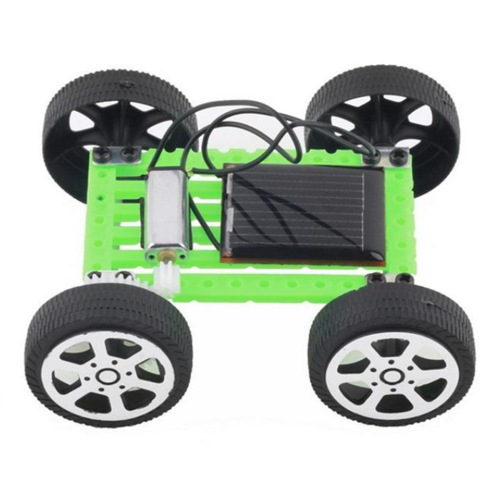 DIY Mini Solar Car Kit 4 Wheel Drive (Green Chassis)-Robocraze