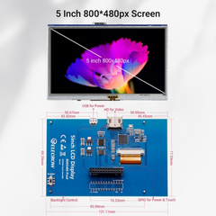 Elecrow RR050 5" TFT Display 800x480 – Resistive touch, ideal for Raspberry Pi & Arduino. -TFT Display -Robocraze
