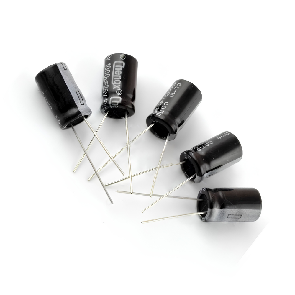 1000uF 25V Electrolytic Capacitor – Through Hole DIP -Basic Components -Robocraze