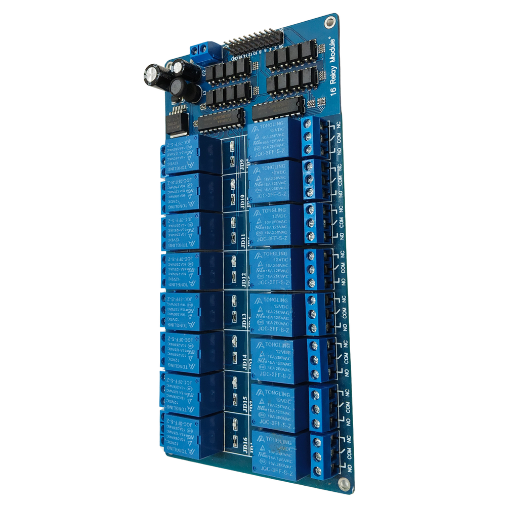 16 Channel 12V Relay Module Board – 16-channel relay board for automation projects. -Relay Module -Robocraze