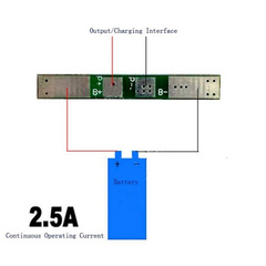 1S 18650 Li-ion Battery BMS Charger Protection Board 3.7V -Batteries & Power -Supply Voltage Regulators -Robocraze