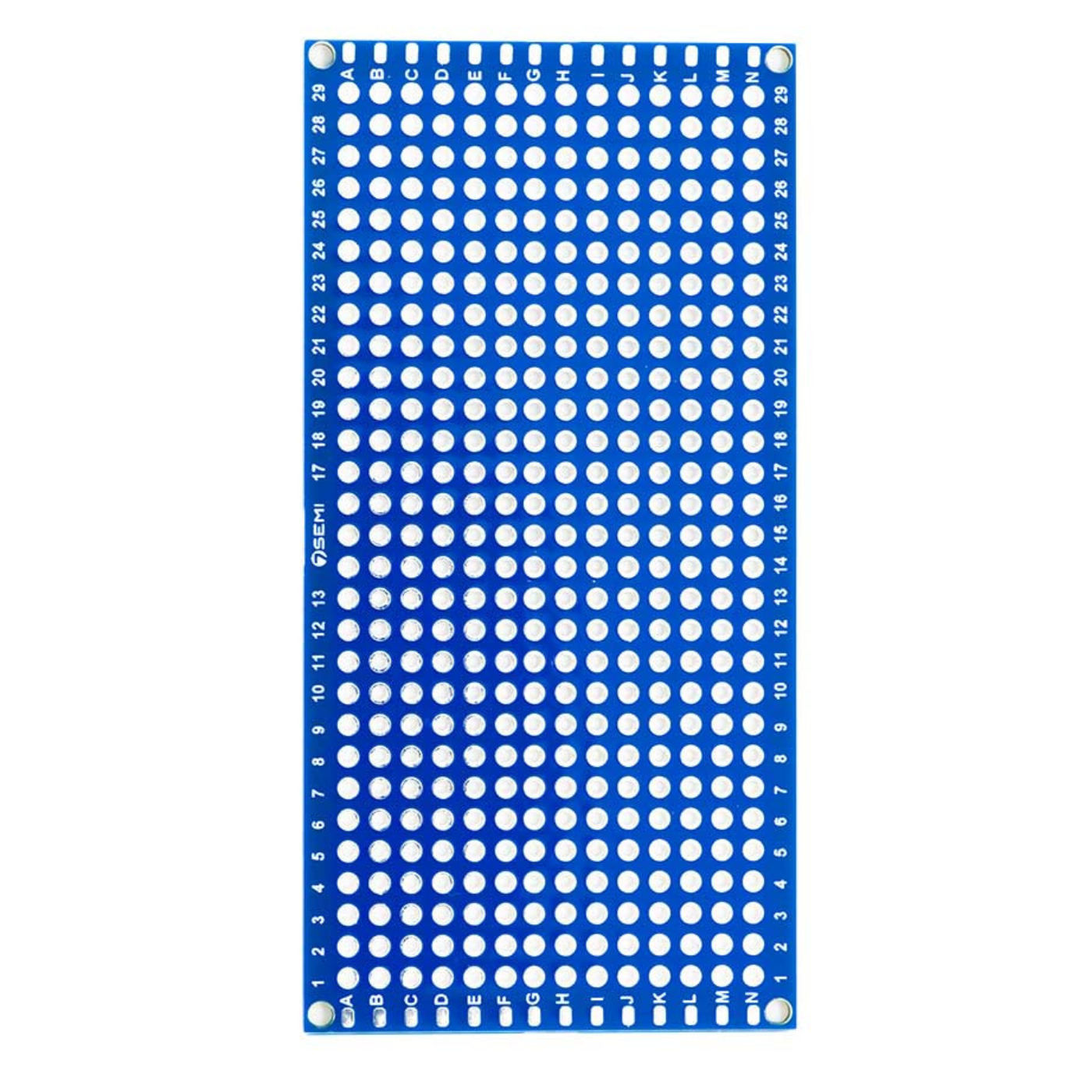 1 7Semi 2.54mm 29x14 Holes Dual-Sided PCB Prototype Board - Robocraze