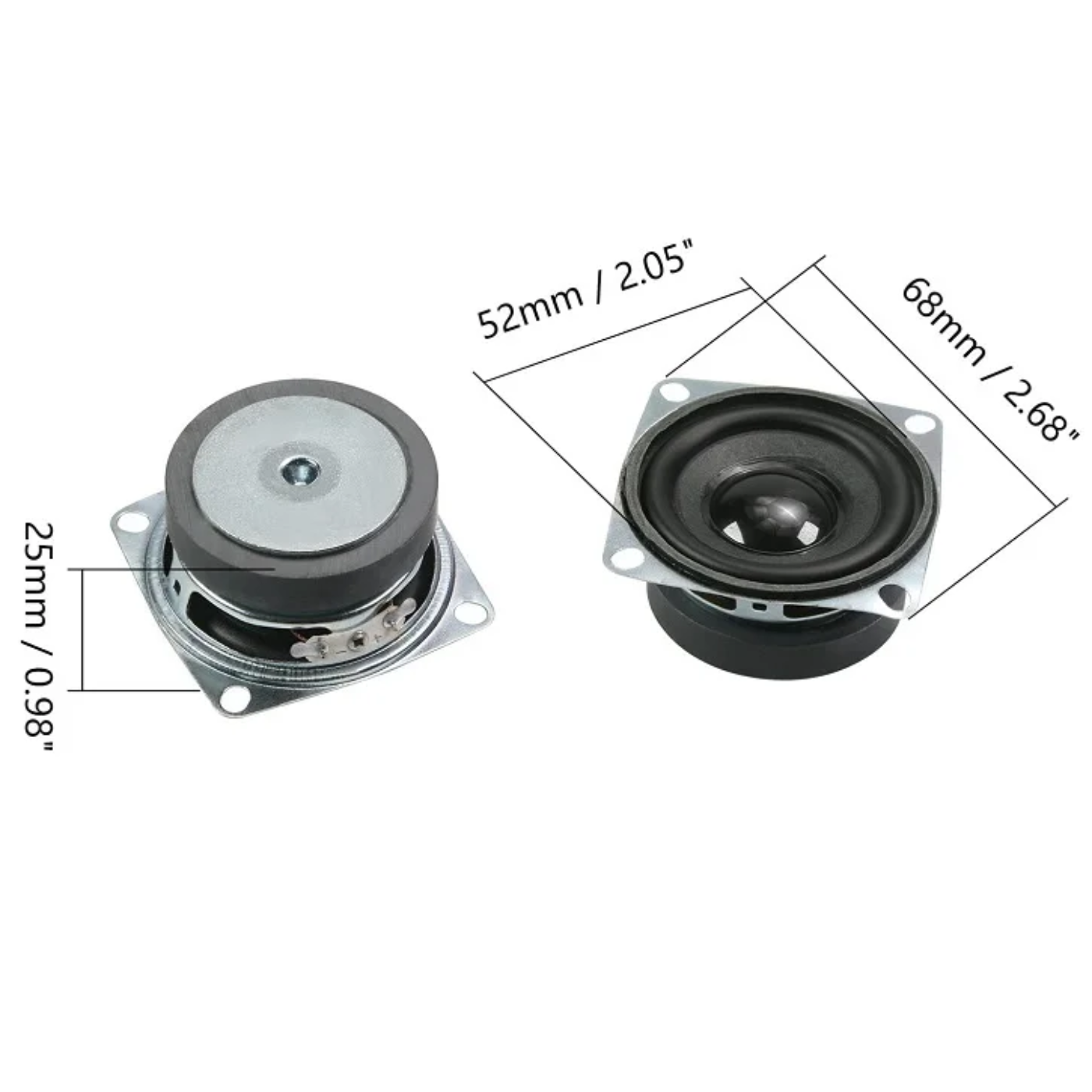 3W 4 Ohm 2 Inch Full Range Stereo Audio Speaker Woofer -Electronic Modules -Audio Components -Speakers -Robocraze