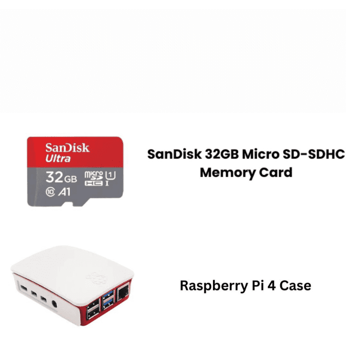 Raspberry Pi4 Model B 4GB Complete Kit – Pi4 4GB, case, power adapter, SD card & cables -Robocraze