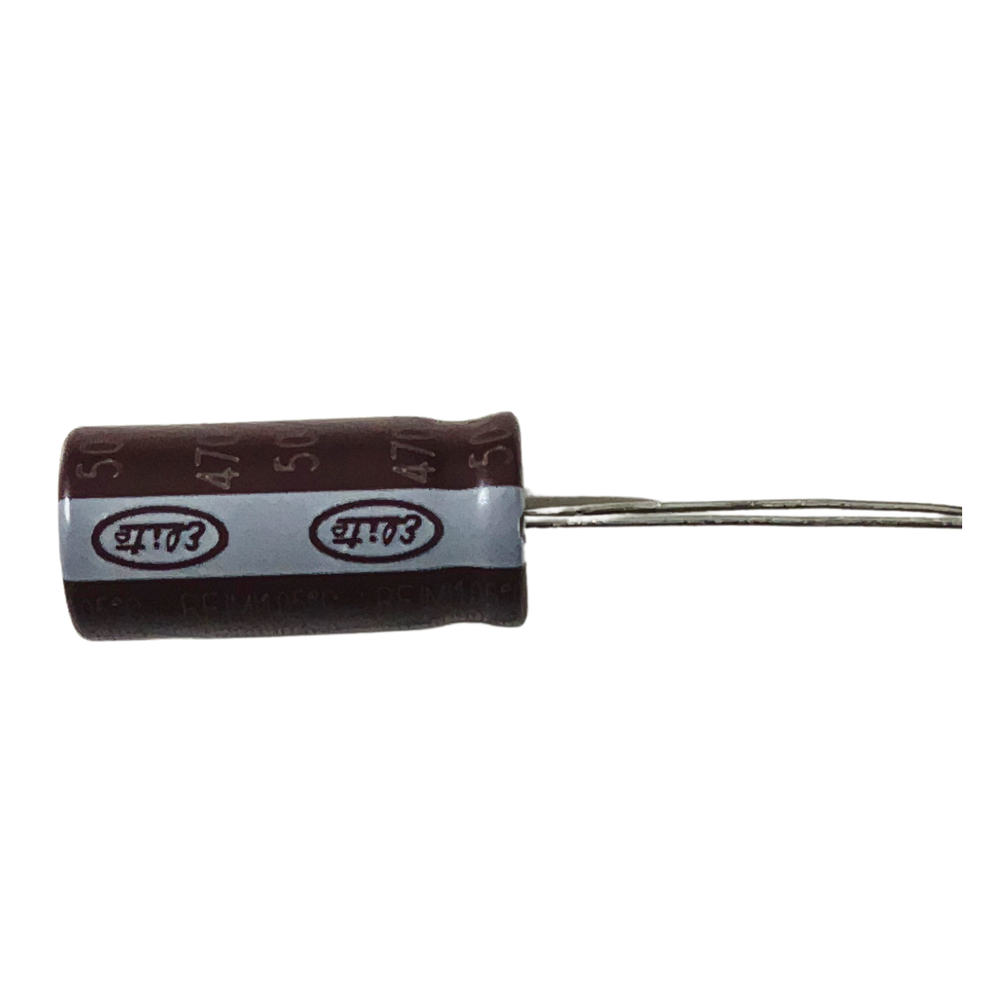 470uF 50V Through-Hole Electrolytic Capacitor (Pack of 10) -Basic Components -Capacitors -Robocraze