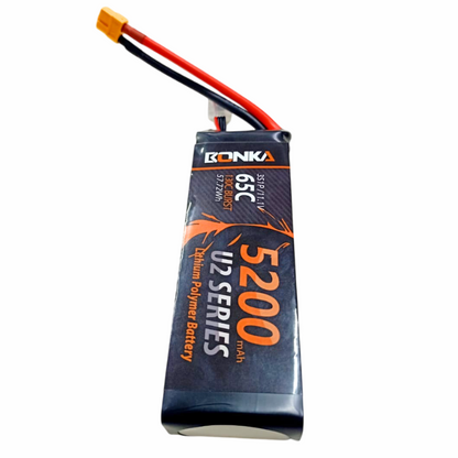 11.1v 5200mah 65C 3S1P Bonka Lipo Battery - Robocraze