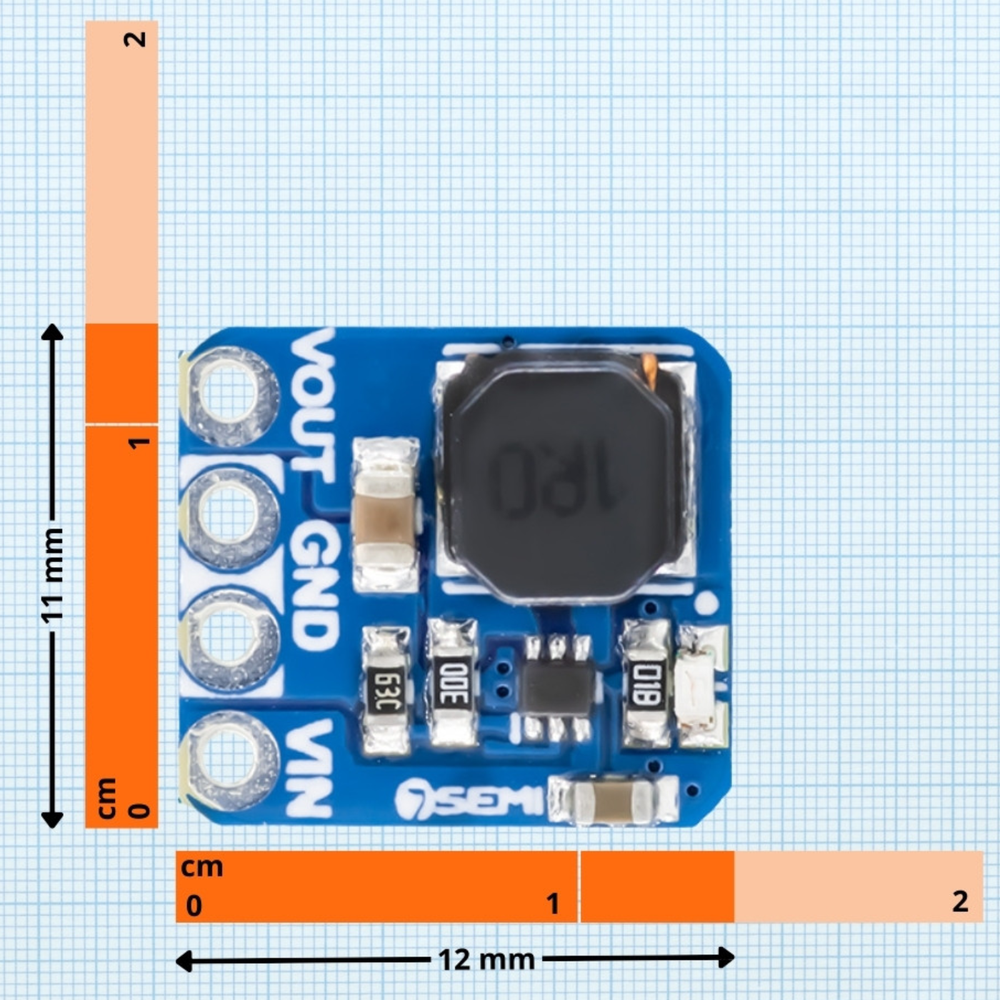 7Semi 3.3V 2A Mini Buck Converter Breakout Module (Synchronous) -Batteries & Power Supply -Buck/Boost -Robocraze