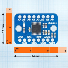 7Semi ADS7830 I2C 8-Bit 8-Channel Analog to Digital Converter Breakout -Electronic Modules -Breakout Boards - Robocraze