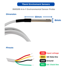 7Semi BME690 4-in-1 Environmental Sensor Probe – VOC, Temperature, Humidity & Barometric Pressure -Sensors -Temperature Sensors -Robocraze