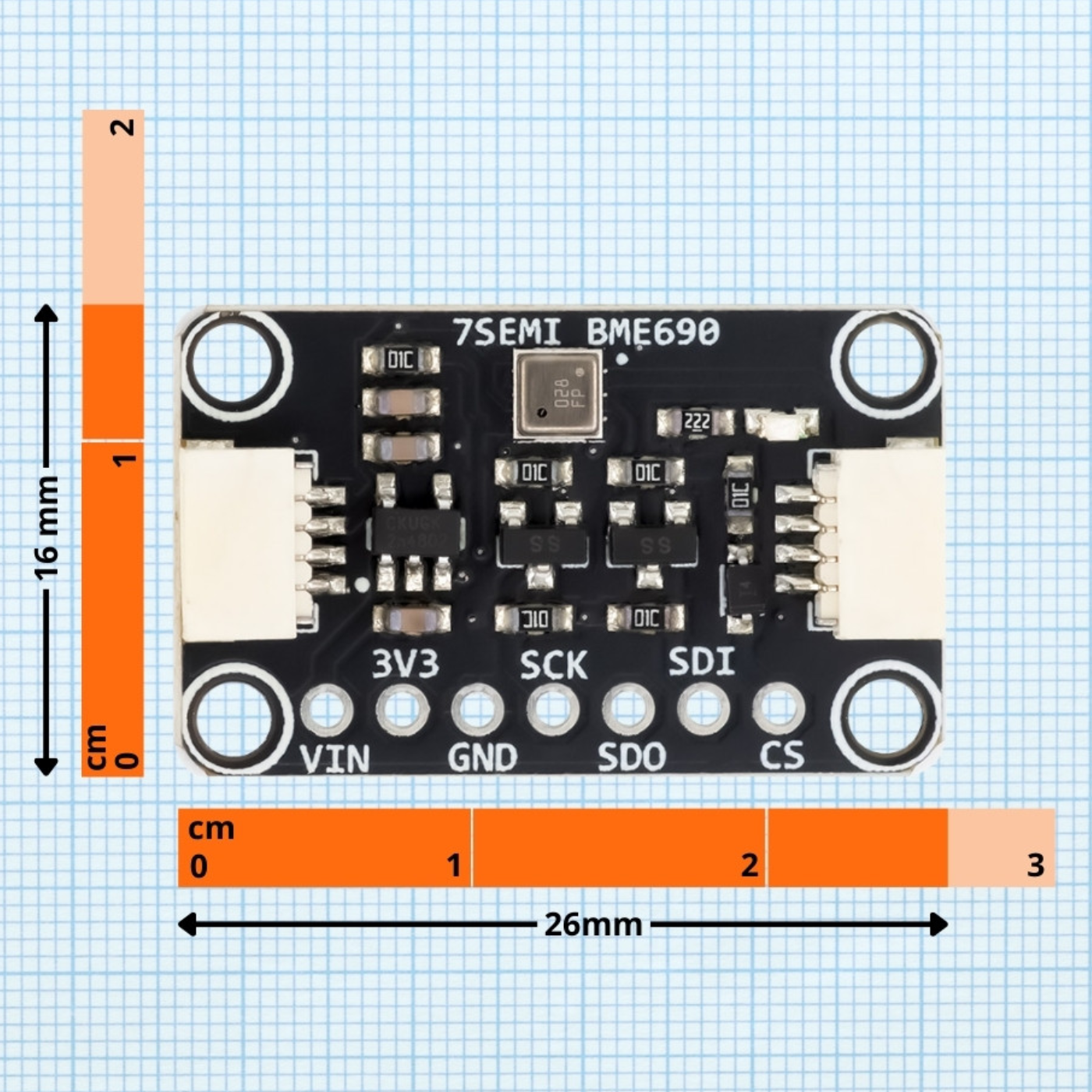 7Semi BME690 Digital Sensor Module - Temp, Humidity, Pressure, Gas -Sensors -Robocraze