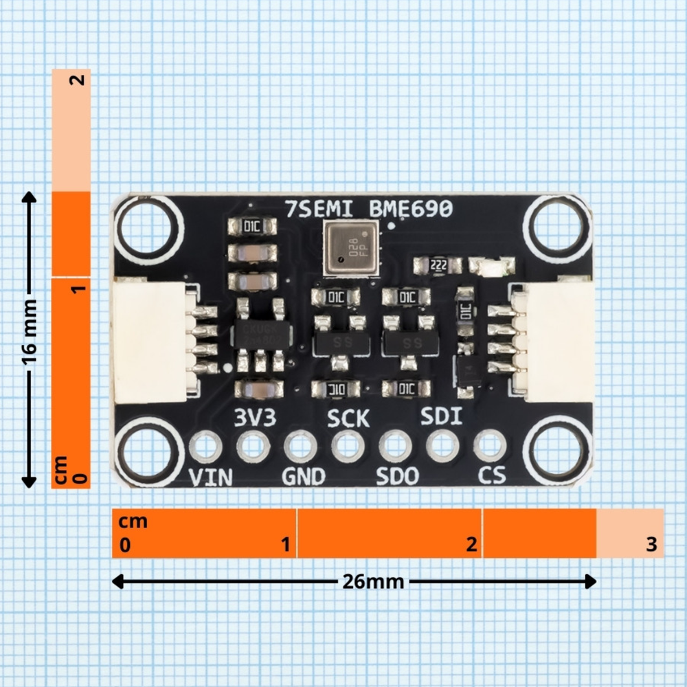 7Semi BME690 Digital Sensor Module - Temp, Humidity, Pressure, Gas -Sensors -Robocraze