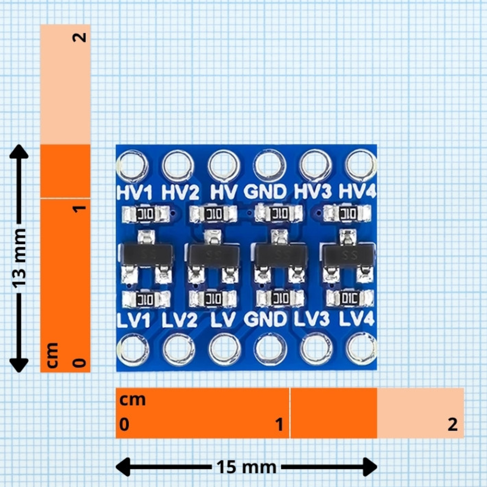 7Semi BSS138 4-Ch I2C Bi-directional Logic Level Converter Breakout -Electronic Modules -Logic Level Converters -Robocraze