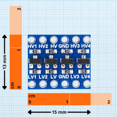7Semi BSS138 4-Ch I2C Bi-directional Logic Level Converter Breakout -Electronic Modules -Logic Level Converters -Robocraze