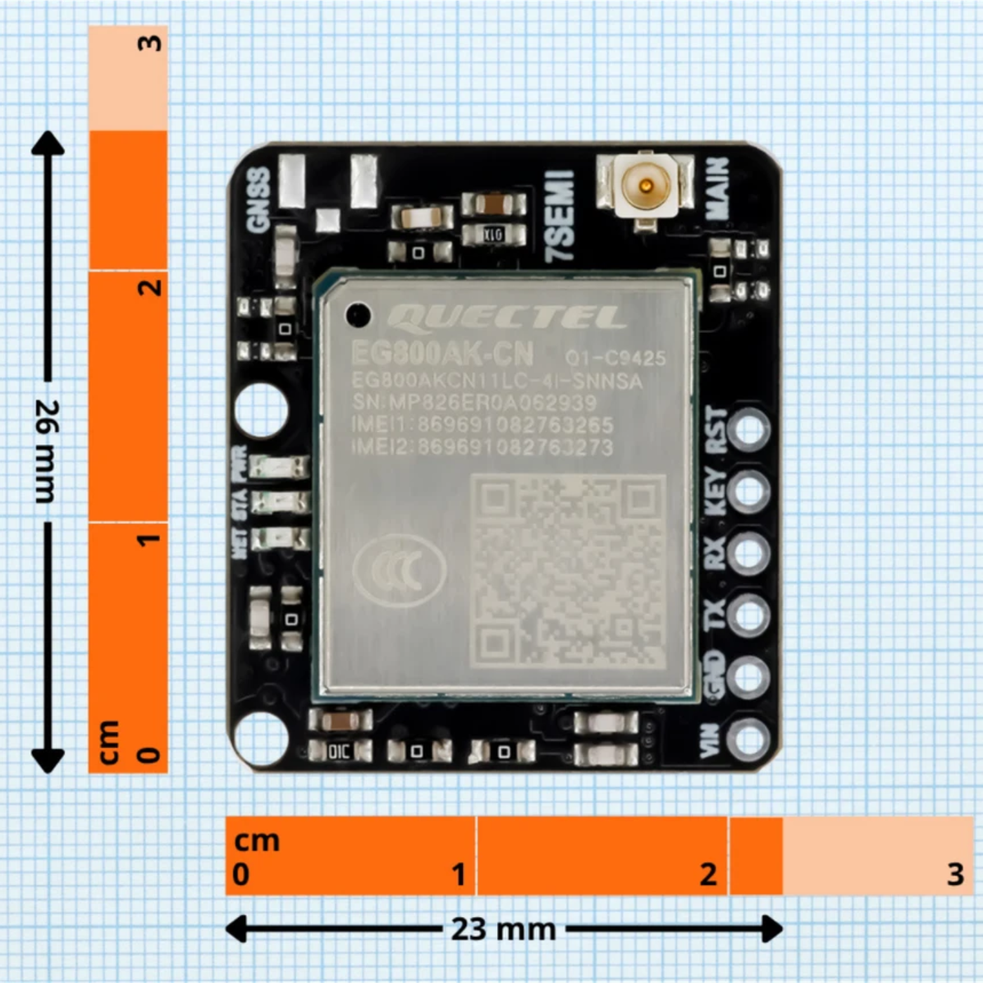 7Semi EG800AK-CN 4G LTE Cellular Communication Module -IoT & Wireless Modules -GSM, GPS & GPRS Modules -Robocraze