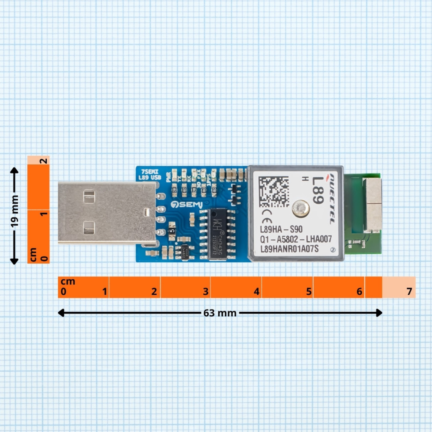7Semi L89 USB Multi-GNSS Receiver for GPS, IRNSS, GLONASS, BeiDou, Galileo and QZSS - IoT & Wireless -GSM/GPS/GPRS -Robocraze