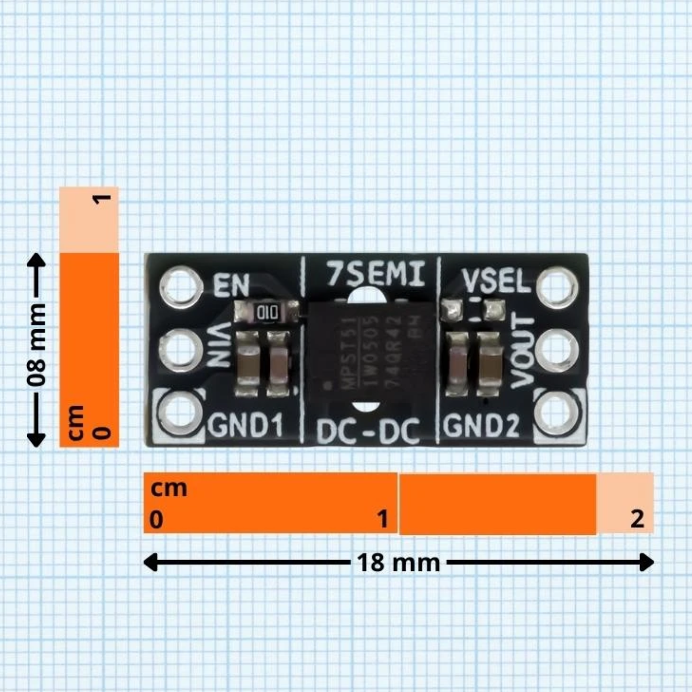 7Semi MIE1W0505 5V 1W Isolated DC-DC Converter Module with 2.5kVRMS Isolation -Batteries & Power Supply -Buck/Boost -Robocraze