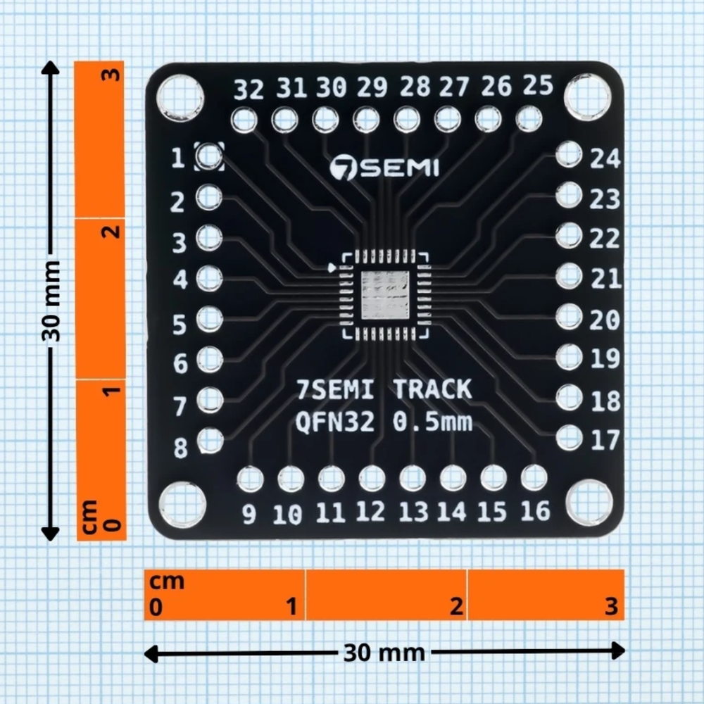 7Semi QFN32 Adapter Board 0.5mm & 0.65mm SMD to DIP Converter for STM, AVR & ESP Prototyping -Electronic Modules -Breakout Boards -Robocraze