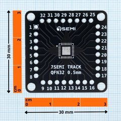 7Semi QFN32 Adapter Board 0.5mm & 0.65mm SMD to DIP Converter for STM, AVR & ESP Prototyping -Electronic Modules -Breakout Boards -Robocraze