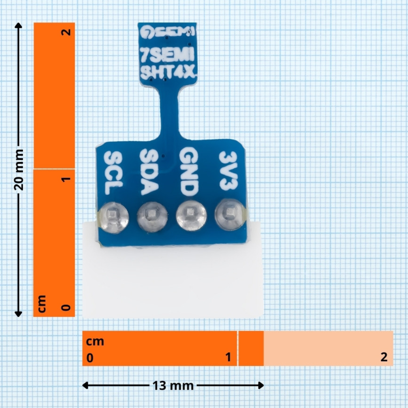 7Semi SHT40 I2C Temperature & Humidity Sensor Nano Breakout with 2.54mm Pitch Connector -Sensors -Temperature sensor -Robocraze