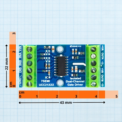 7Semi UCC21331 3kVRMS Isolated Dual-Channel Gate Driver Breakout Board -Electronic Modules -Breakout Boards -Robocraze