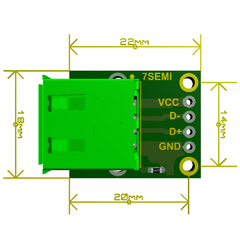 7Semi USB Type-A Female Connector​ Breakout Board -Electronic Modules -Breakout Boards -Robocraze