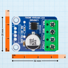 7Semi Vikram-453R6 45V 3.6A DRV8871 Single Channel Motor Driver Breakout -Motors & Mechanical -Motor Driver -Robocraze