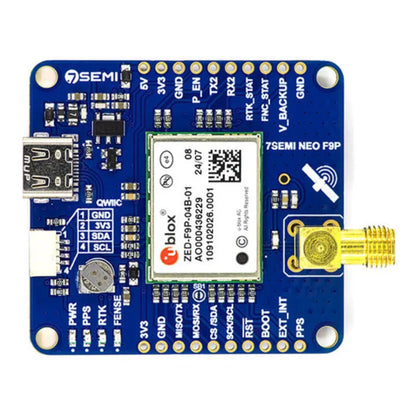 u-blox ZED-F9P Dual-band GNSS RTK SMA Modem - 7Semi