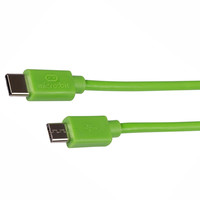 Official Micro:bit USB Cable Type C to Micro USB 0.3m - Green - Robocraze