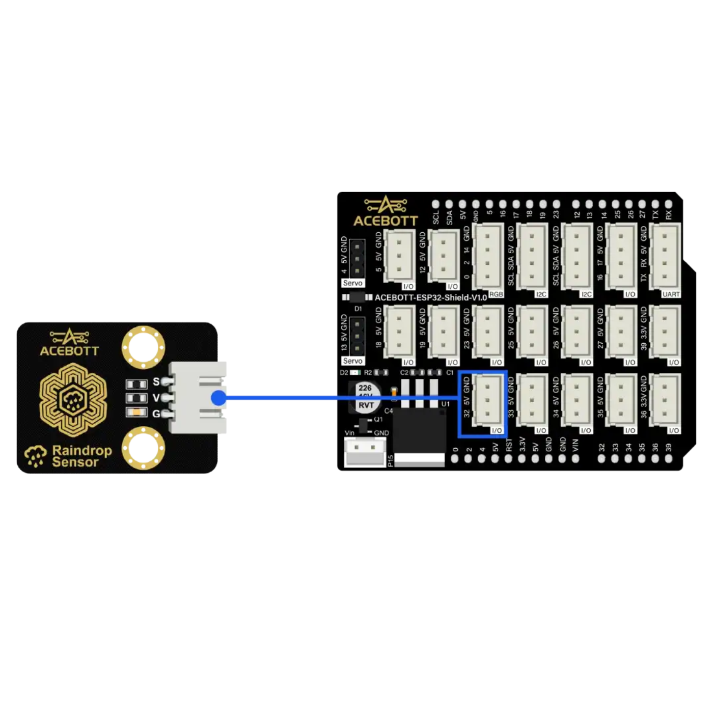 ACEBOTT Easy-Plug Raindrop & Vapor Sensor Module -Sensors -Other Sensors -Robocraze
