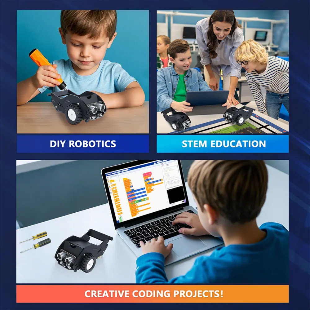 ACEBOTT QE028 SharkBot Smart Car Kit -DIY Kits -Robotic Kits -DIY Car Kit -Robocraze