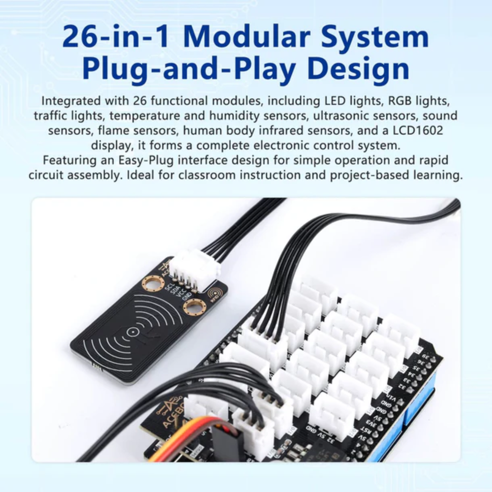 ACEBOTT QE202 ESP32 Advanced Electronic Sensor Project Learning Kit 26-in-1 - Robocraze