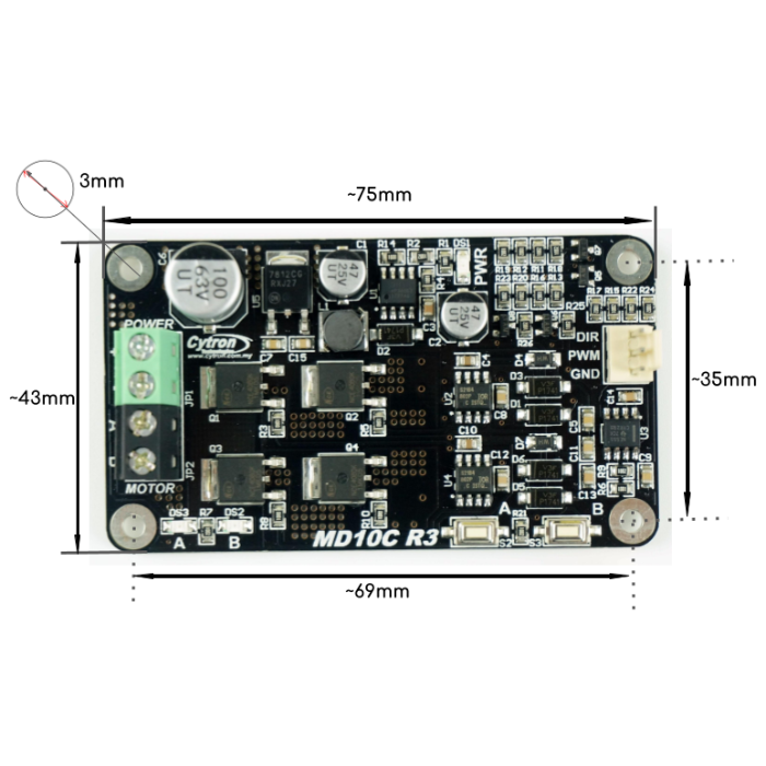 Cytron 10Amp 5V-30V DC Motor Driver -Motors & Mechanical -Motor Drivers -Robocraze